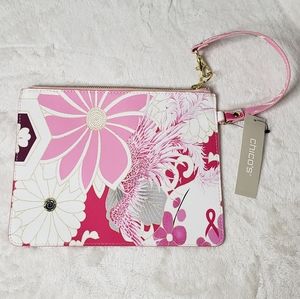 Chico's Wristlet Pink Floral Bag